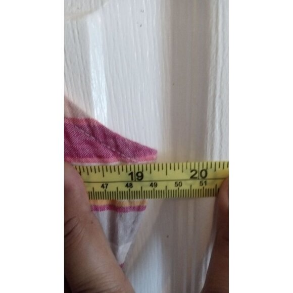 Lane Bryant Pink and White pinched mid flare bottom sleeveless top - Picture 4 of 5